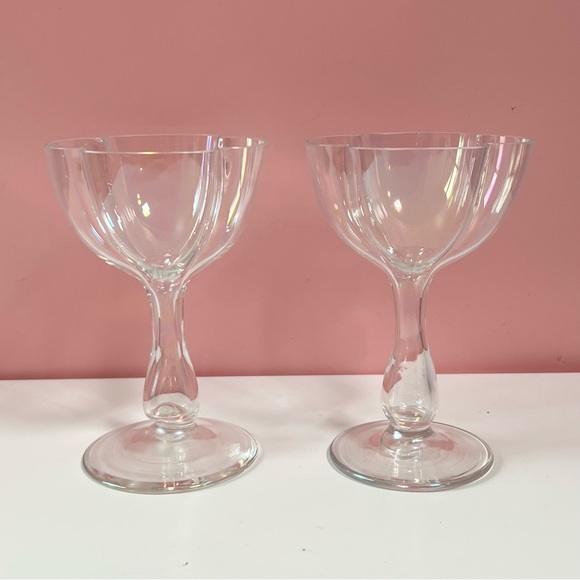 Vintage Art Deco iridescent cocktail glasses